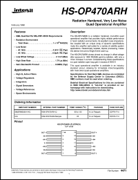 HS-OP470ARH datasheet: Radiation Hardened, Very Low Noise Quad Operational Amplifier HS-OP470ARH