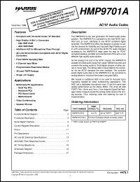 HMP9701A datasheet: AC97 Audio Codec HMP9701A