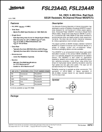 FSL23A4R datasheet: 5A, 250V, 0.480 Ohm, Rad Hard, SEGR Resistant, N-Channel Power MOSFETs FSL23A4R