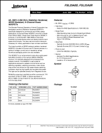 FSL23A0R datasheet: 6A, 200V, 0.350 Ohm, Radiation Hardened, SEGR Resistant, N-Channel Power MOSFETs FSL23A0R