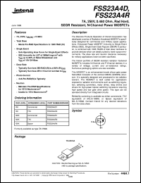 FSS23A4R datasheet: 7A, 250V, 0.460 Ohm, Rad Hard, SEGR Resistant, N-Channel Power MOSFETs FSS23A4R