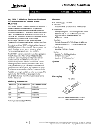 FSS23A0R datasheet: 9A, 200V, 0.330 Ohm, Radiation Hardened, SEGR Resistant N-Channel Power MOSFETs FSS23A0R