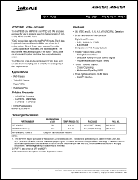 HMP8190 datasheet: NTSC/PAL Video Encoder HMP8190