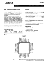 HI3246 datasheet: 8-Bit, 120MSPS, Flash A/D Converter HI3246