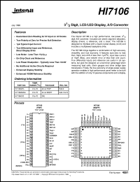HI7106 datasheet: 3 1/2 Digit, LCD/LED Display, A/D Converter HI7106