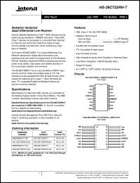 HS-26CT32RH-T datasheet: Radiation Hardened Quad Differential Line Receiver HS-26CT32RH-T