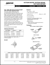 HGT1S5N120CNDS datasheet: 25A, 1200V, NPT Series N-Channel IGBT with Anti-Parallel Hyperfast Diode HGT1S5N120CNDS