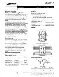 HS-390RH-T datasheet: Radiation Hardened CMOS Dual SPDT Analog Switch HS-390RH-T