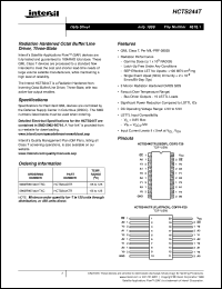 HCTS244T datasheet: Radiation Hardened Octal Buffer/Line Driver, Three-State HCTS244T