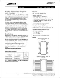 HCTS373T datasheet: Radiation Hardened Octal Transparent Latch, Three-State HCTS373T