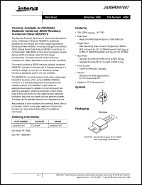 JANSR2N7407 datasheet: Formerly Available As FSF254R4, Radiation Hardened, SEGR Resistant, N-Channel Power MOSFETs FN4636 JANSR2N7407