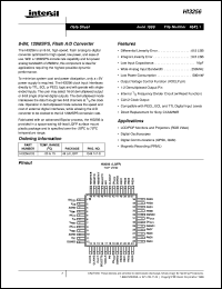 HI3256 datasheet: 8-Bit, 120MSPS, Flash A/D Converter HI3256