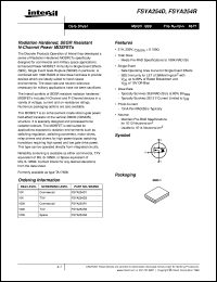 FSYA254D datasheet: Radiation Hardened, SEGR Resistant N-Channel Power MOSFETs FSYA254D