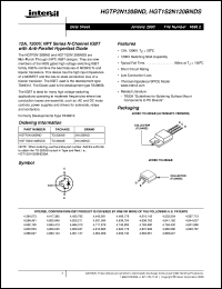 HGTP2N120BND datasheet: 12A, 1200V, NPT Series N-Channel IGBT with Anti-Parallel Hyperfast Diode HGTP2N120BND