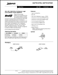 HUF76107D3 datasheet: 20A, 30V, 0.052 Ohm, N-Channel, Logic Level UltraFET Power MOSFETs HUF76107D3