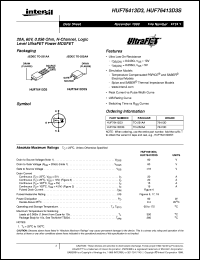 HUF76413D3 datasheet: 20A, 60V, 0.056 Ohm, N-Channel, Logic Level UltraFET Power MOSFET HUF76413D3