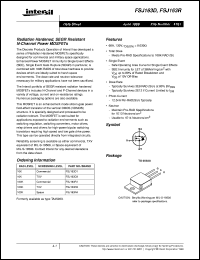 FSJ163R datasheet: Radiation Hardened, SEGR Resistant N-Channel Power MOSFETs FSJ163R