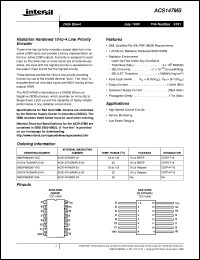 ACS147MS datasheet: Radiation Hardened 10-to-4 Line Priority Encoder ACS147MS
