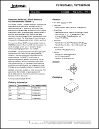 FSYE923A0R datasheet: Radiation Hardened, SEGR Resistant P-Channel Power MOSFETs FSYE923A0R