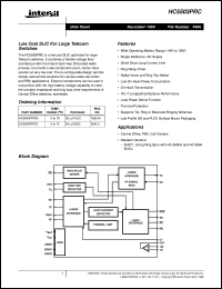 HC5503PRC datasheet: Low Cost SLIC For Large Telecom Switches HC5503PRC