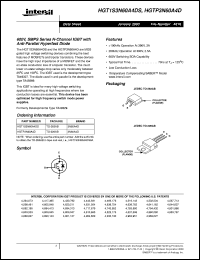 HGT1S3N60A4DS datasheet: 600V, SMPS Series N-Channel IGBT with Anti-Parallel Hyperfast Diode HGT1S3N60A4DS