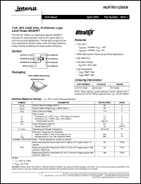 HUF76112SK8 datasheet: 7.5A, 30V, 0.026 Ohm, N-Channel, Logic Level Power MOSFET HUF76112SK8