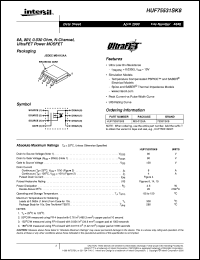 HUF75531SK8 datasheet: 6A, 80V, 0.030 Ohm, N-Channel, UltraFET Power MOSFET HUF75531SK8