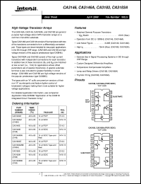 CA3146A datasheet: High-Voltage Transistor Arrays CA3146A