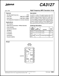 CA3127 datasheet: High Frequency NPN Transistor Array CA3127