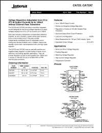 CA723 datasheet: Voltage Regulators Adjustable from 2V to 37V at Output Currents Up to 150mA without External Pass Transistors CA723