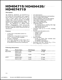 HD404719FS datasheet: 4-bit single-chip microcomputer cash incorporating five timers, two serial interfaces, an A/D converter, an input capture timer and an output compare timer HD404719FS