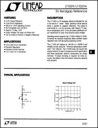 LT1029 datasheet: 5V Bandgap Reference LT1029