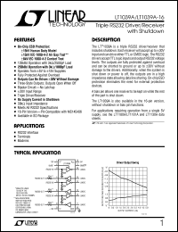 LT1039A-16 datasheet: Triple RS232 Driver/Receiver with Shutdown LT1039A-16