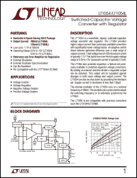 LT1054 datasheet: Switched-Capacitor Voltage  Converter with Regulator LT1054