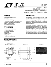 LT1109A datasheet: Micropower DC/DC Converter Flash Memory VPP Generator Adjustable and Fixed 5V, 12V LT1109A