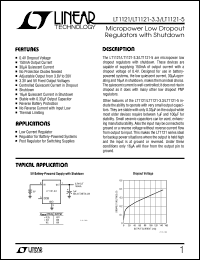 LT1121-3.3 datasheet: Micropower Low Dropout Regulators with Shutdown LT1121-3.3