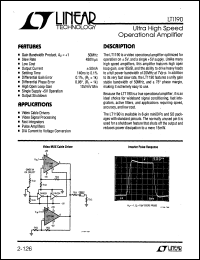 LT1190 datasheet: Ultra High Speed Operational Amplifier LT1190