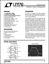 LT1203 datasheet: 150MHz Video Multiplexers LT1203