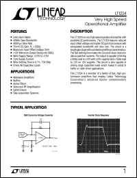 LT1224 datasheet: Very High Speed Operational Amplifier LT1224