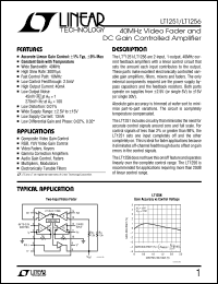 LT1251 datasheet: 40MHz Video Fader and  DC Gain Controlled Amplifier LT1251