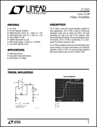 LT1252 datasheet: Low Cost Video Amplifier LT1252