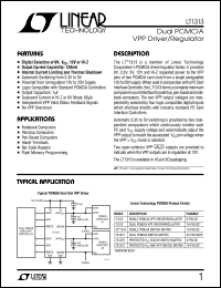 LT1313 datasheet: Dual PCMCIA VPP Driver/Regulator LT1313