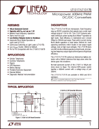 LT1317B datasheet: Micropower, 600kHz PWM  DC/DC Converters LT1317B