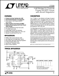 LT1336 datasheet: Half-Bridge N-ChannelPower MOSFET Driver with Boost Regulator LT1336