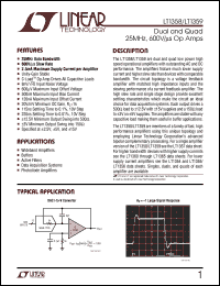 LT1358 datasheet: Dual and Quad  25MHz, 600V/s Op Amps LT1358