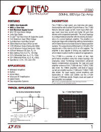 LT1360 datasheet: 50MHz, 800V/s Op Amp LT1360