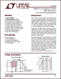 LT1373 datasheet: 250kHz Low Supply Current  High Efficiency  1.5A Switching Regulator LT1373