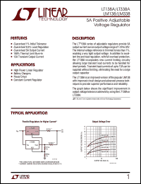 LT138A datasheet: 5A Positive Adjustable Voltage Regulator LT138A