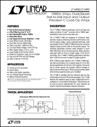 LT1499 datasheet: 10MHz, 6V/s, Dual/Quad  Rail-to-Rail Input and Output  Precision C-Load Op Amps LT1499