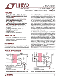 LT1510 datasheet: Constant-Voltage/ Constant-Current Battery Charger LT1510